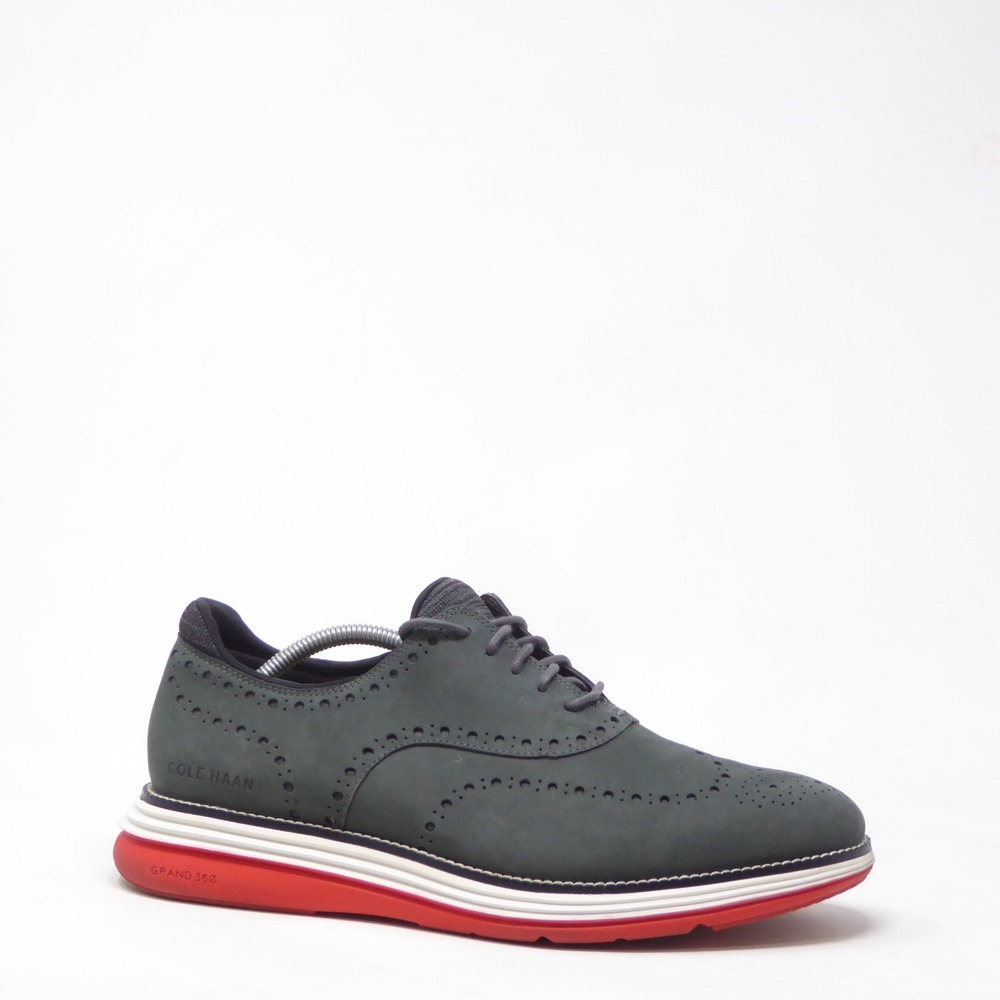 Cole Haan Mens OriginalGrand Ultra Wingtip Oxford Gray Red C32069 Size 10.5